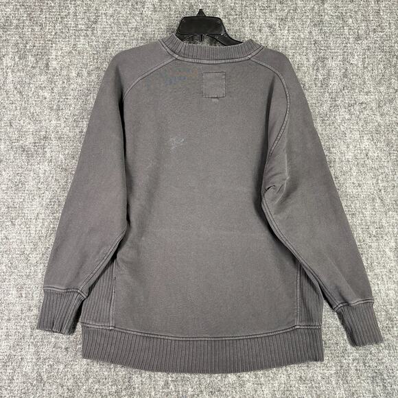 Aerie Sweater Womens XS Gray Down-To-Earth Crew Sweatshirt Oversized Ribbed - Picture 2 of 7